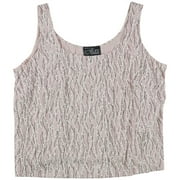 Alex Evenings Womens Glitter Tank Top, Pink, Plus Size, 2X